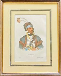 McIntosh A Creek Chief Published Circa 1850 By McKenney & Hall Hand Colored Stone Lithograph