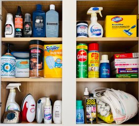 Lot 2 Of Cleaning Supplies Including, Clorox Mopping Pads, Weiman Leather Pads, Downy Wrinkle Releaser & More