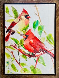 Framed Red Cardinals Artwork