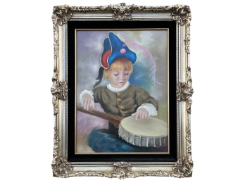 Lynn Lupettei - Blonde Banjo Boy - Framed Original Art - Oil On Canvas