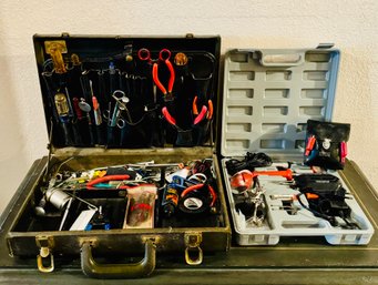 Electric Soldering Kit With Case Full Of Varying Tools & IBM Reader