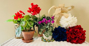 Lot Of Assorted Faux Flowers