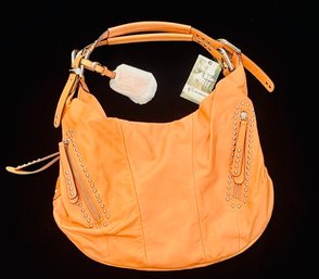 B Makowsky Bright Orange Shoulder Bag