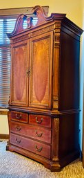 Dark Mahogany Media Armoire With Drawers