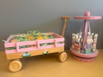 Easter Bunny Carousel And Wagon