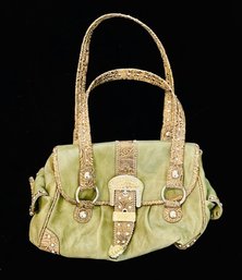 Western Style Green Embellished Purse