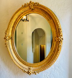 Oval Gold Frame Wall Mirror