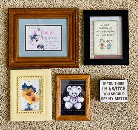 Grouping Of Small Vintage Wall Decor