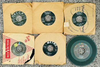 Set Of 6 Decca Records - Crazy Love, Air Force Blues, Rock And Roll Itch