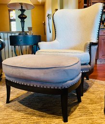 Arhaus Cheetah Print Accent Chair With Arhaus Ottoman