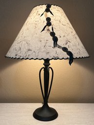 Black Base Table Lamp With Button Shade