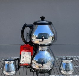 Vintage Sunbeam Electric Coffee Maker With Creamer And Sugar Bowl - Tag Still Attached