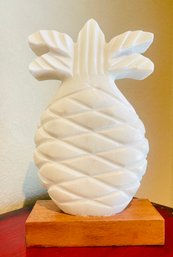 Stone Pineapple With Wooden Base