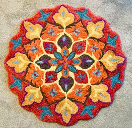 Colorful Floral Rounded Rug