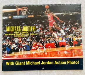 Vintage 1992 Michael Jordan Calendar With Giant Action Photo
