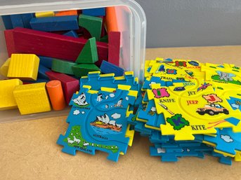 Wooden Blocks And Learning Puzzle