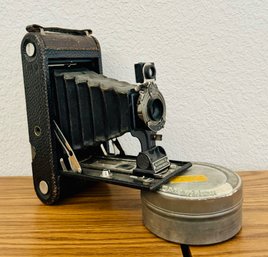 Vintage Kodak Eastman Folding Camera With Kodak Film Tin