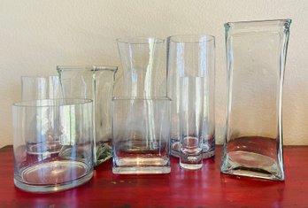 Assortment Of Glass Vases, Different Sizes