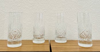 Set Of Four Vintage Pineapple Starburst Drinking Glasses