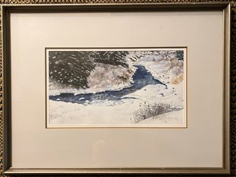 Original Jann Bass Watercolor 'Running Winter'