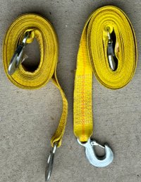 Pair Of Towing Straps & Ratchet Strap