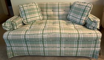 Vintage Green Plaid Sofa