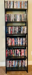 Huge Lot Of Assorted DVDs Including Book Case