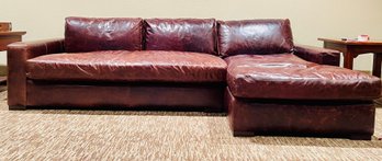 Restoration Hardware 2 Pc. Sectional Leather Couch