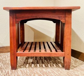 Country Style Wood Side Table