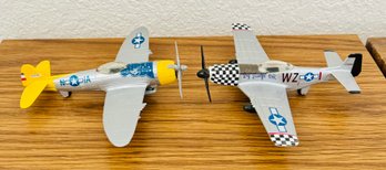 Vintage Mustang Die Cast Fighter Plane & Die Cast Thunderbolt Plane Toy Models