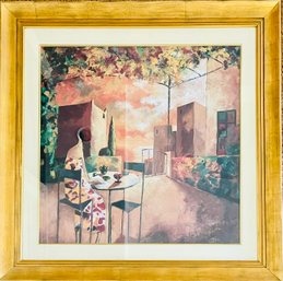 Vintage Framed Cafe Al Jardi Artwork