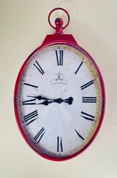 Cafe Des Marguerites Red Wall Clock