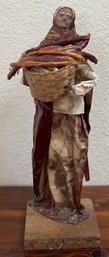 Elderly Lady Folk Art Figurine