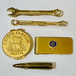 Vintage Tie Clips & Money Clips Including 2 Snap- On  Wrench Tie Clips
