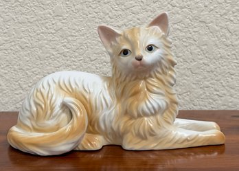 Vintage Kalk Pottery Germany Cat Porcelain Figurine