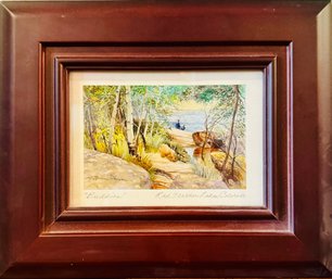 Framed 'buddies' Water Color Print Of Red Feather Lake, Colorado