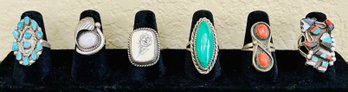 Collection Of Sterling Silver Navajo Rings