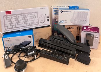 Electronics And Office Supplies - Three Hold Punches, Hard Drive Enclosures, Keyboard, And MORE!