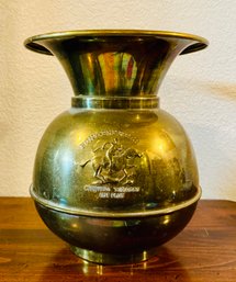 Vintage Brass Pony Express Chewing Tobacco Spittoon