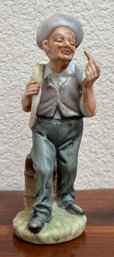 Vintage Napcoware Elderly Man With Pipe Figurine