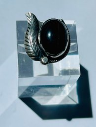 J. Nezzie Sterling Silver And Onyx Ring Size 6
