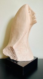 Austin Productions Vintage Sandstone Stylized Woman Sculpture By D. Fisher