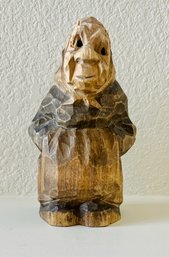 Authentic Antique DAM By Thomas Dam Wood Carved Troll Woman Figurine