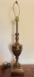 Stiffel Lamp - Large Brass Lamp With Leaf Pattern - Bronze Color