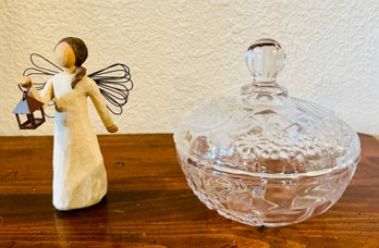 Willow Tee Angel Of Hope And Glass Candy Dish