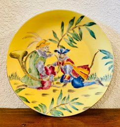 Monkey Instruments Anthropomorphic Painted Plate From Oklahoma Imported Co.