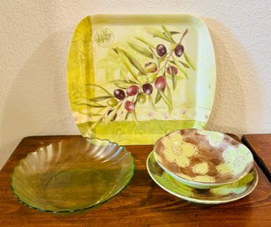 Lot Of Spring Green Dishes