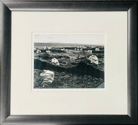 Peat Bags Black And White Silver Print By Ronald Wohlauer