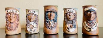 Tall Mugs With Faces By Andrew Van Der Putten Pottery
