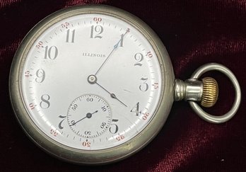 Illinois Watch Co. Model 4/172 Pocket Watch With Silverode Case